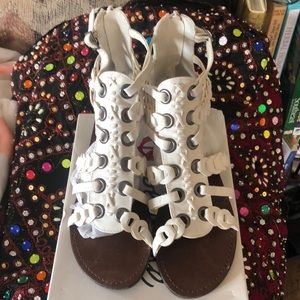 Olsenboye White Wedge Gladiator Sandal